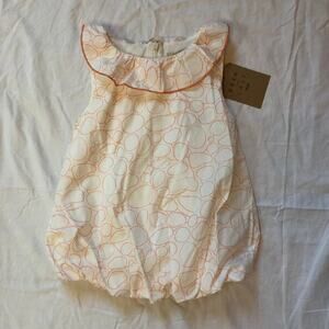 Coco Au Lait NWT Peach and Cream Balloon Skirt Dress/Romper - Size 18M